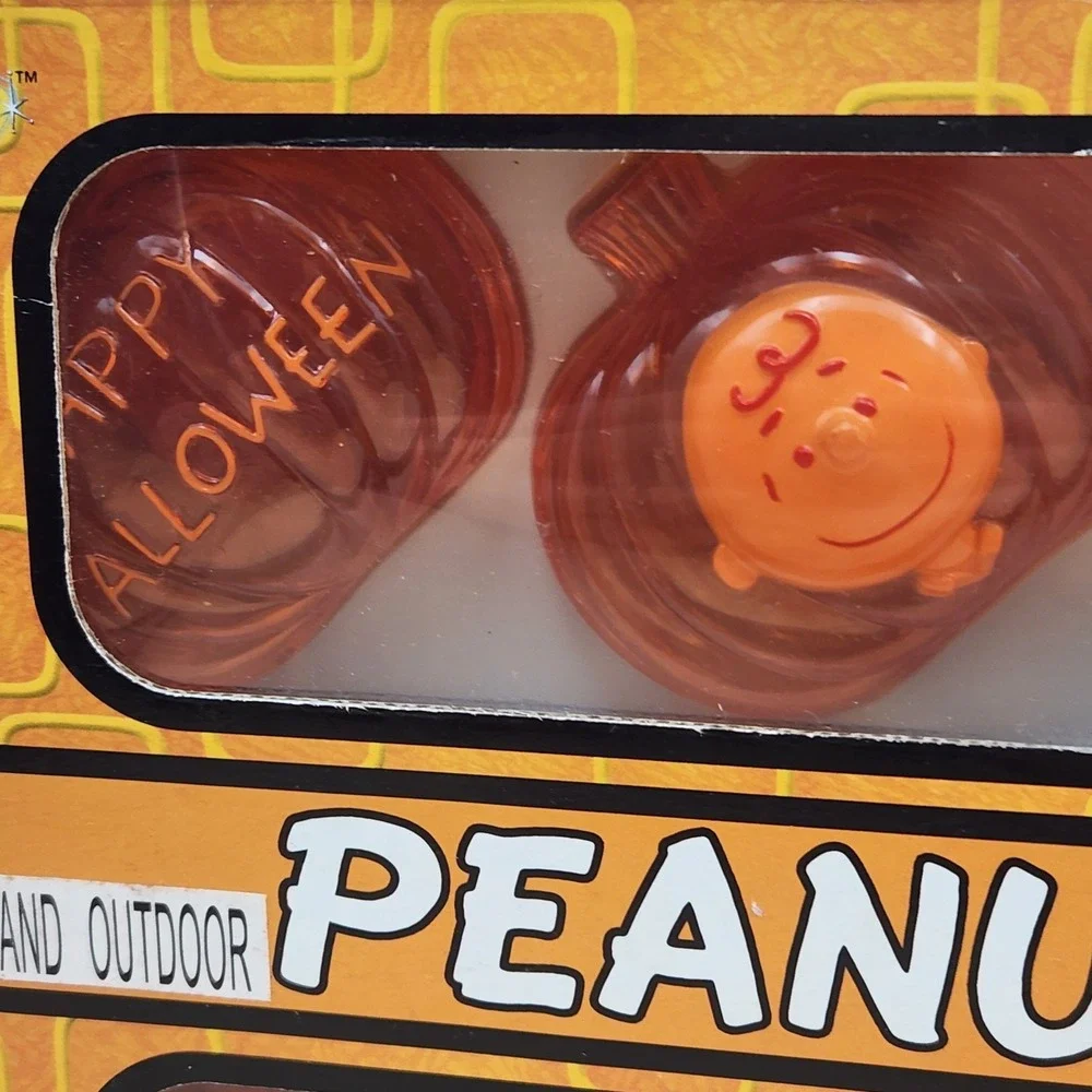 2003 Memory Lane Peanuts Charlie Brown Pumpkin Halloween Character Light Set NOS